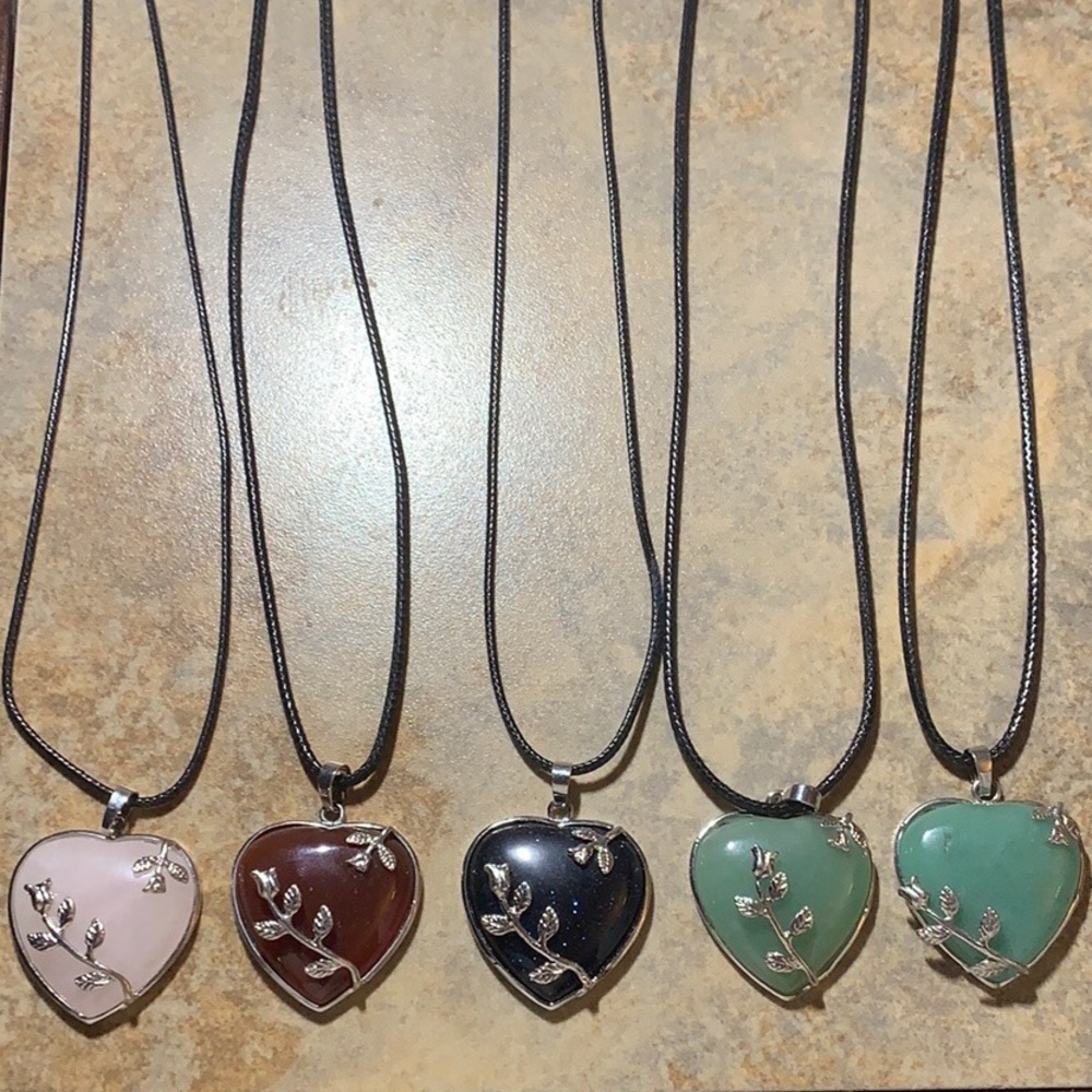 Heart stone necklaces